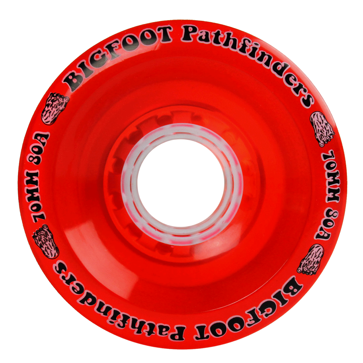 Bigfoot Pathfinder Longboard Wheels Red 70mm 80A