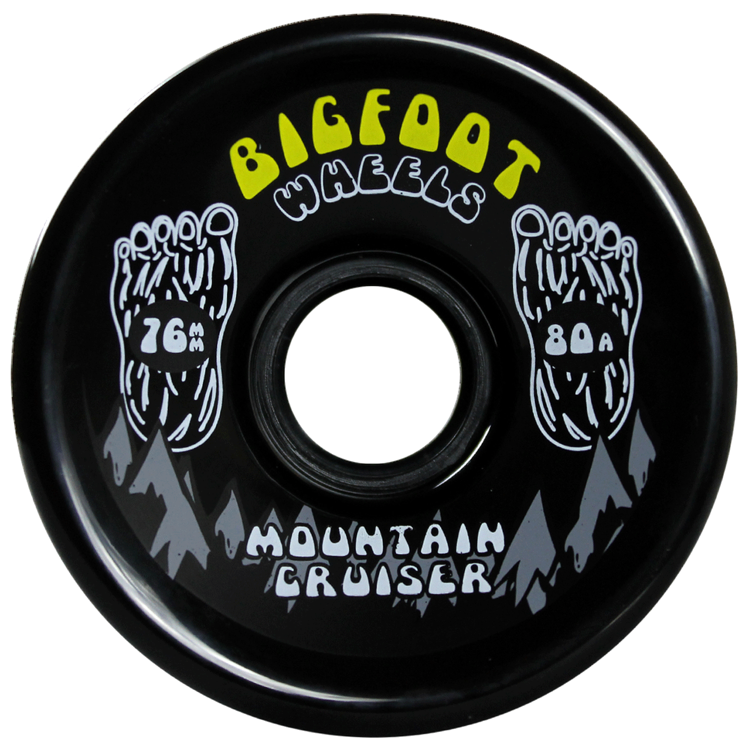Bigfoot Mountain Cruisers Longboard Wheels Black 76mm 80A