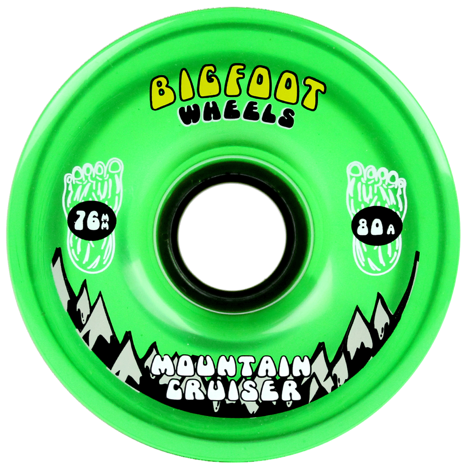 Bigfoot Mountain Cruisers Longboard Wheels Translucent Green 76mm 80A