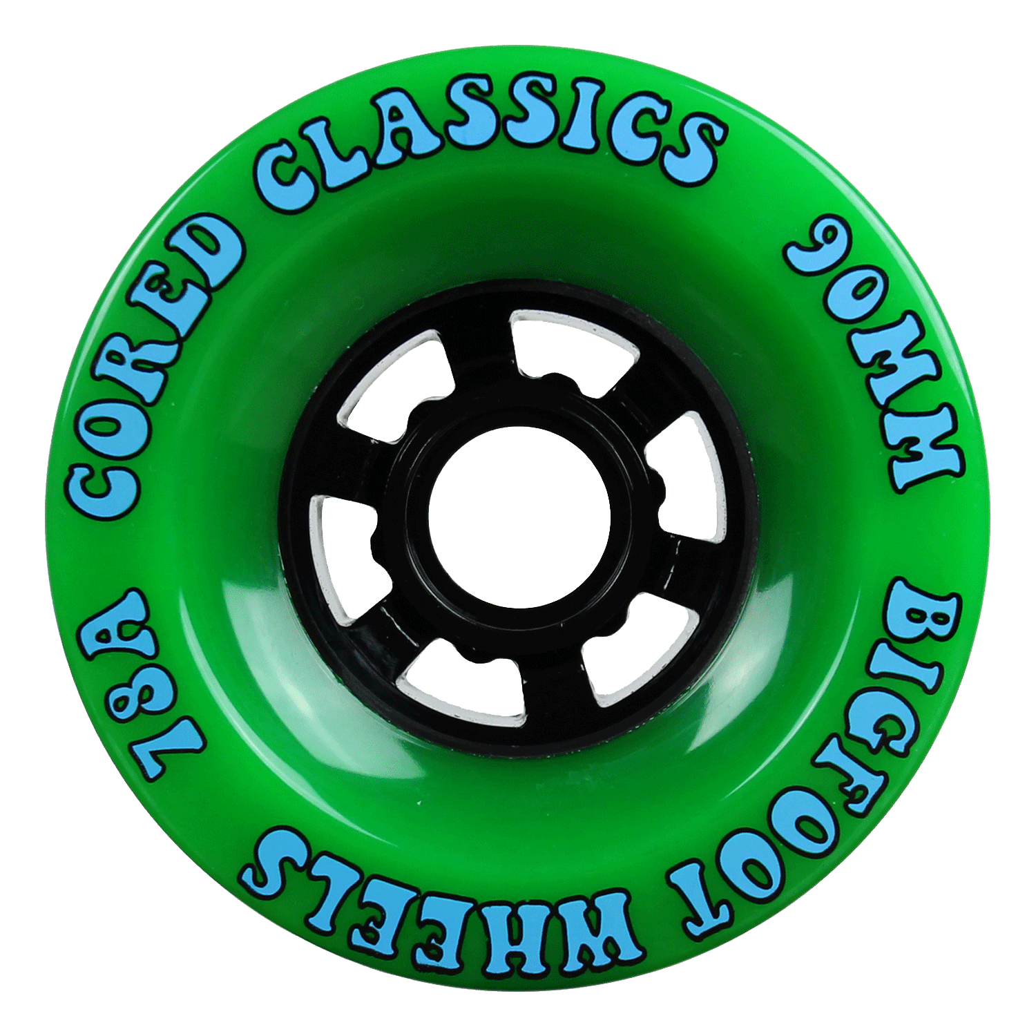 Bigfoot Cored Classics Longboard Wheels Green 90mm 78A
