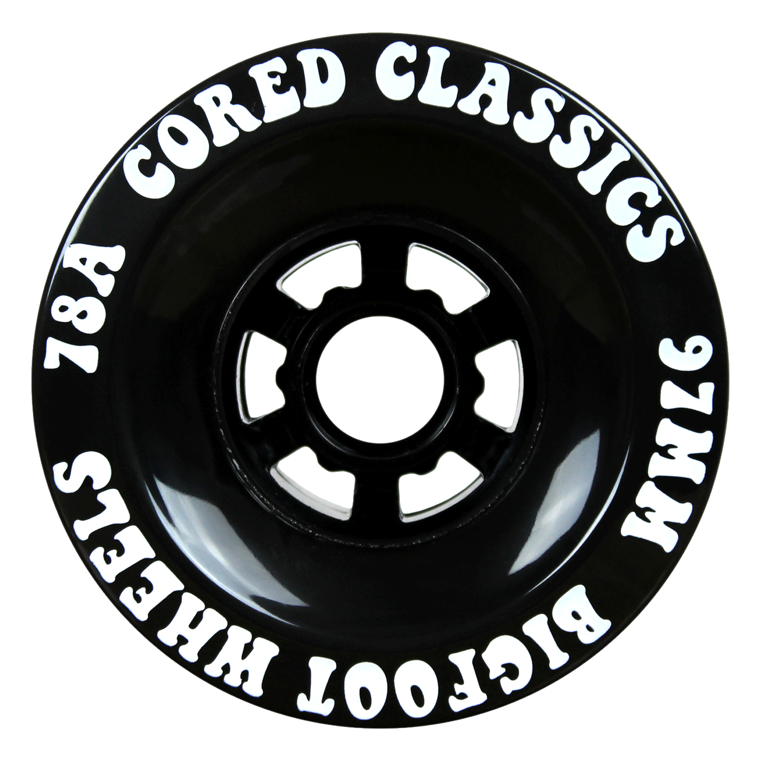 Bigfoot Cored Classics Longboard Wheels Black 97mm 78A